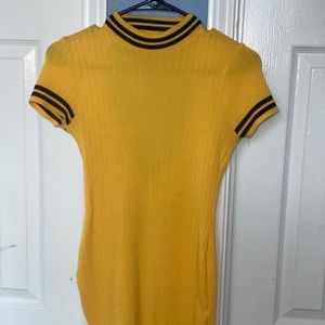 FASHIONNOVA YELLOW VARSITY DRESS
